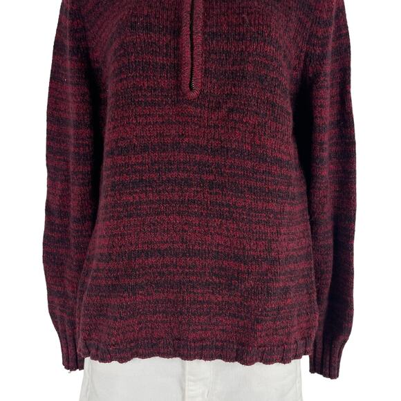 Woolrich 1/4 Zip Wool Blend Sweater Pullover Heather Red Size MP - Picture 4 of 7